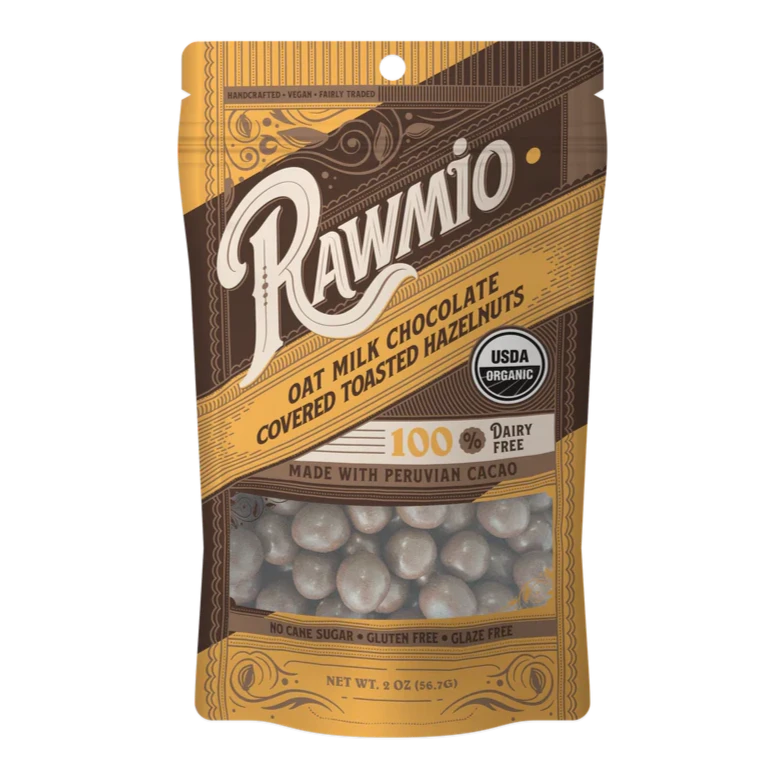 Rawmio | Oat Milk Chocolate Covered Toasted Hazelnuts (57g)
