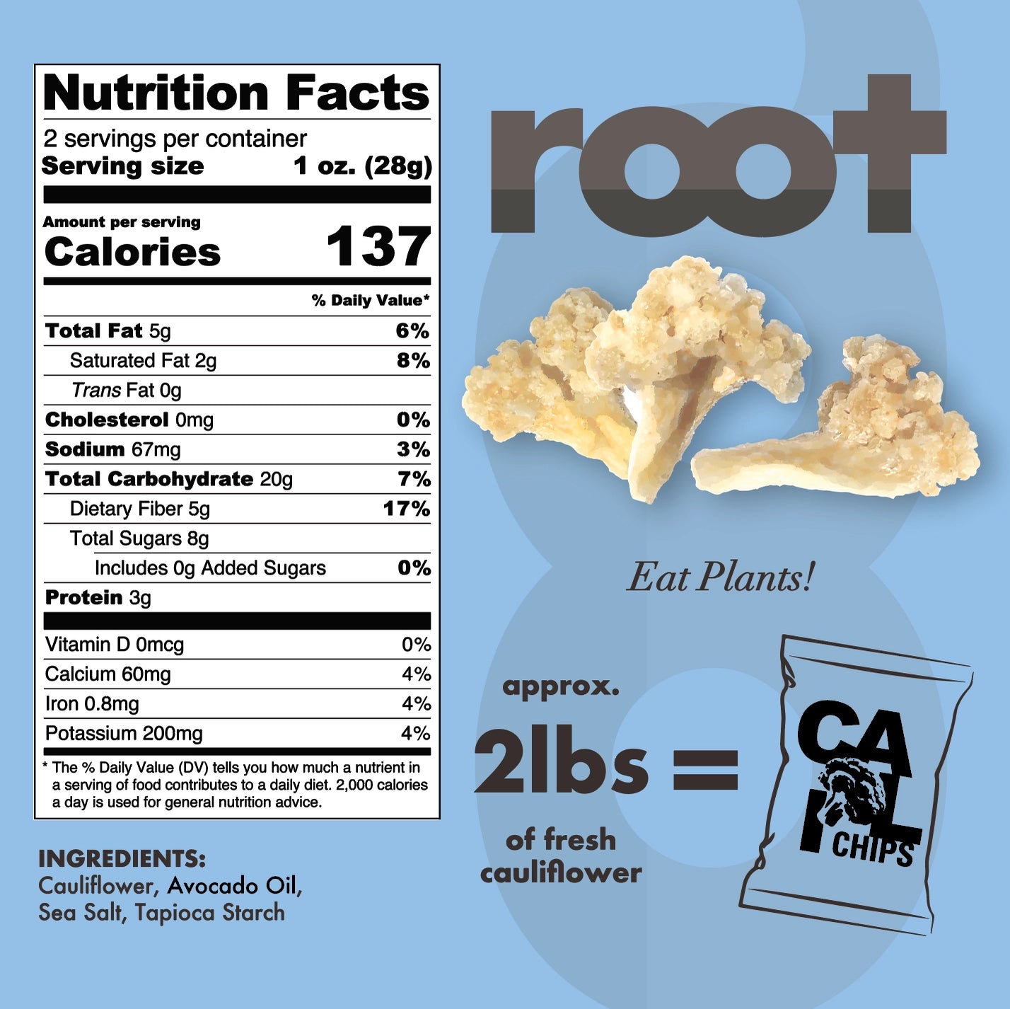 Root Foods | Cauliflower Chips (71g)