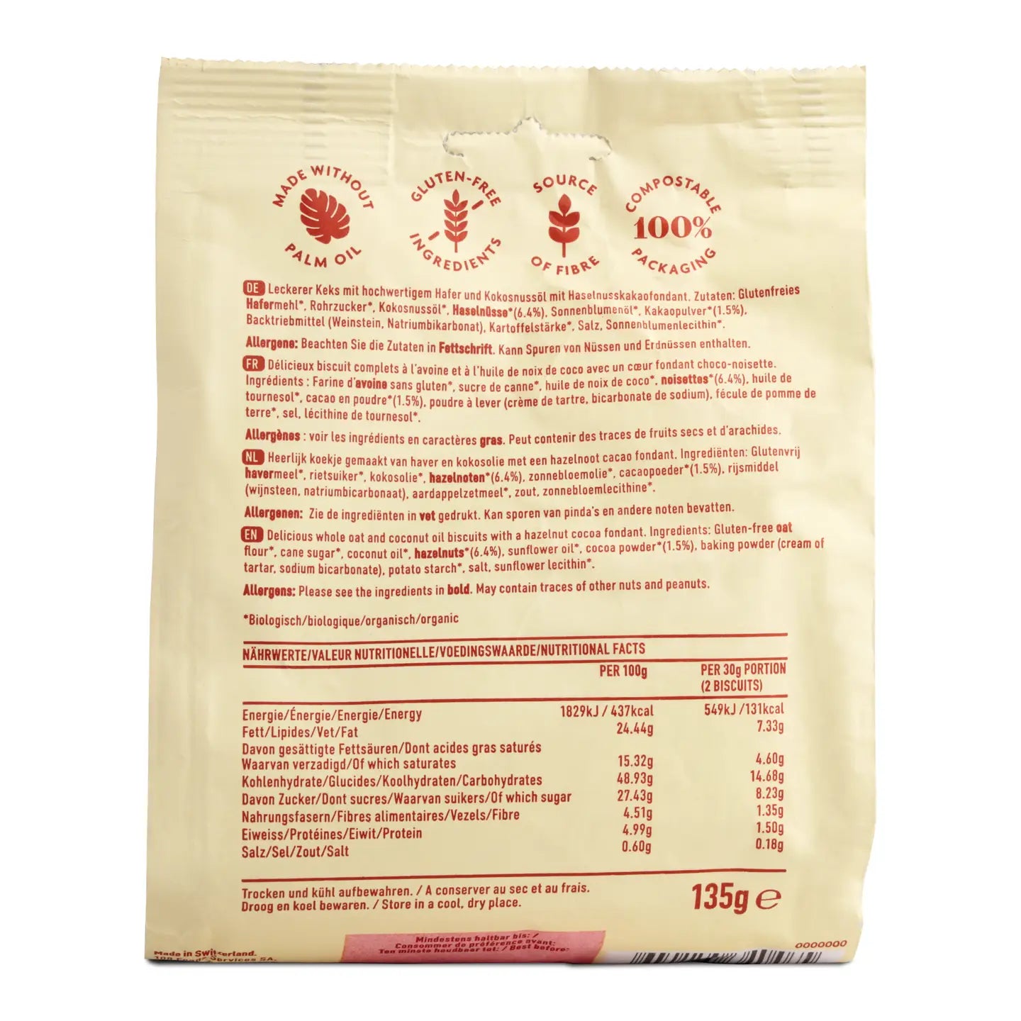 Rhythm 108 | Hazelnut Chocolate Praline Biscuit Share Bag (135g)