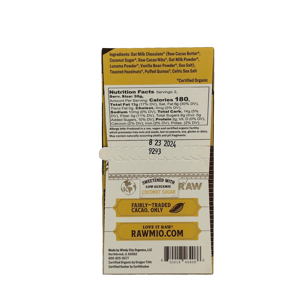 Rawmio | Hazelnut Quinoa Crunch Chocolate (60g)