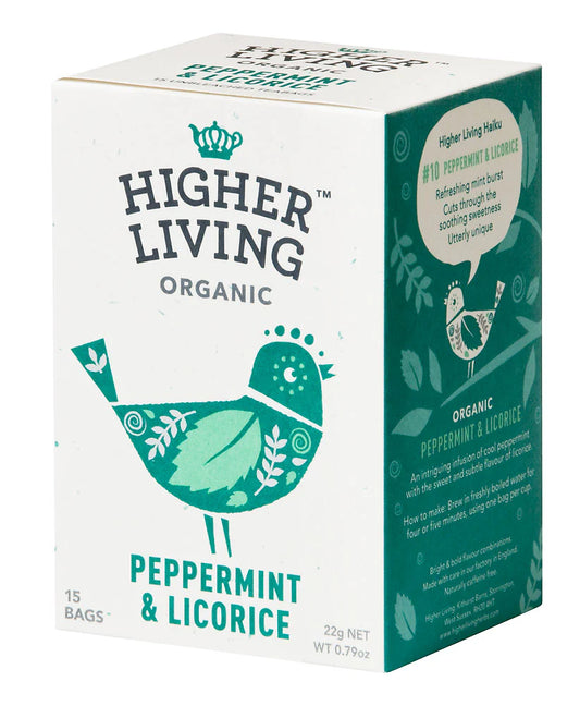 Higher Living | Peppermint & Licorice Tea (15 teabags)