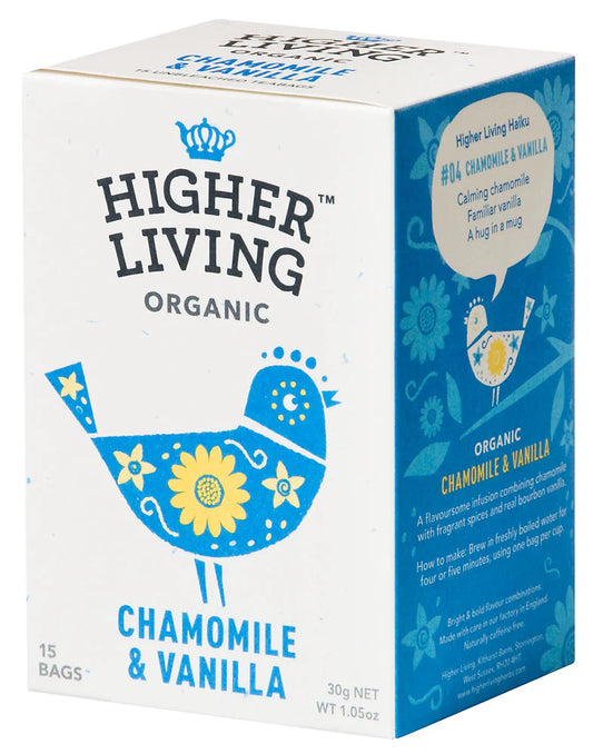 Higher Living | Chamomile & Vanilla Tea (15 teabags)