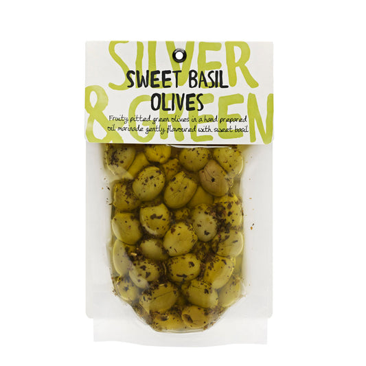 Silver & Green | Sweet Basil Olives (220g)