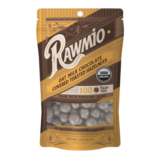 Rawmio | Oat Milk Chocolate Covered Toasted Hazelnuts (57g)