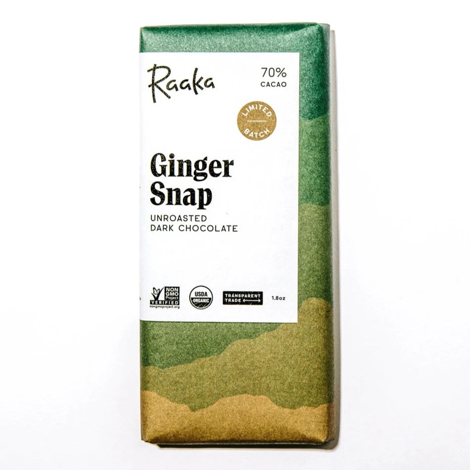 Raaka | Chocolate Bar: Ginger Snap (50g) *SHIPS NOV*