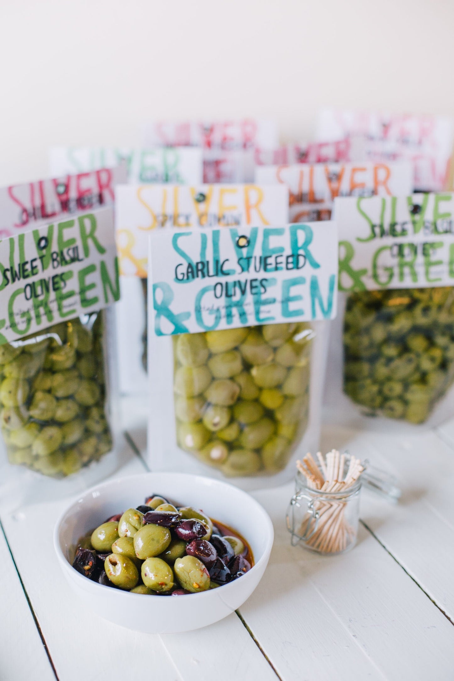 Silver & Green | Garlic Stuffed Olives (220g)