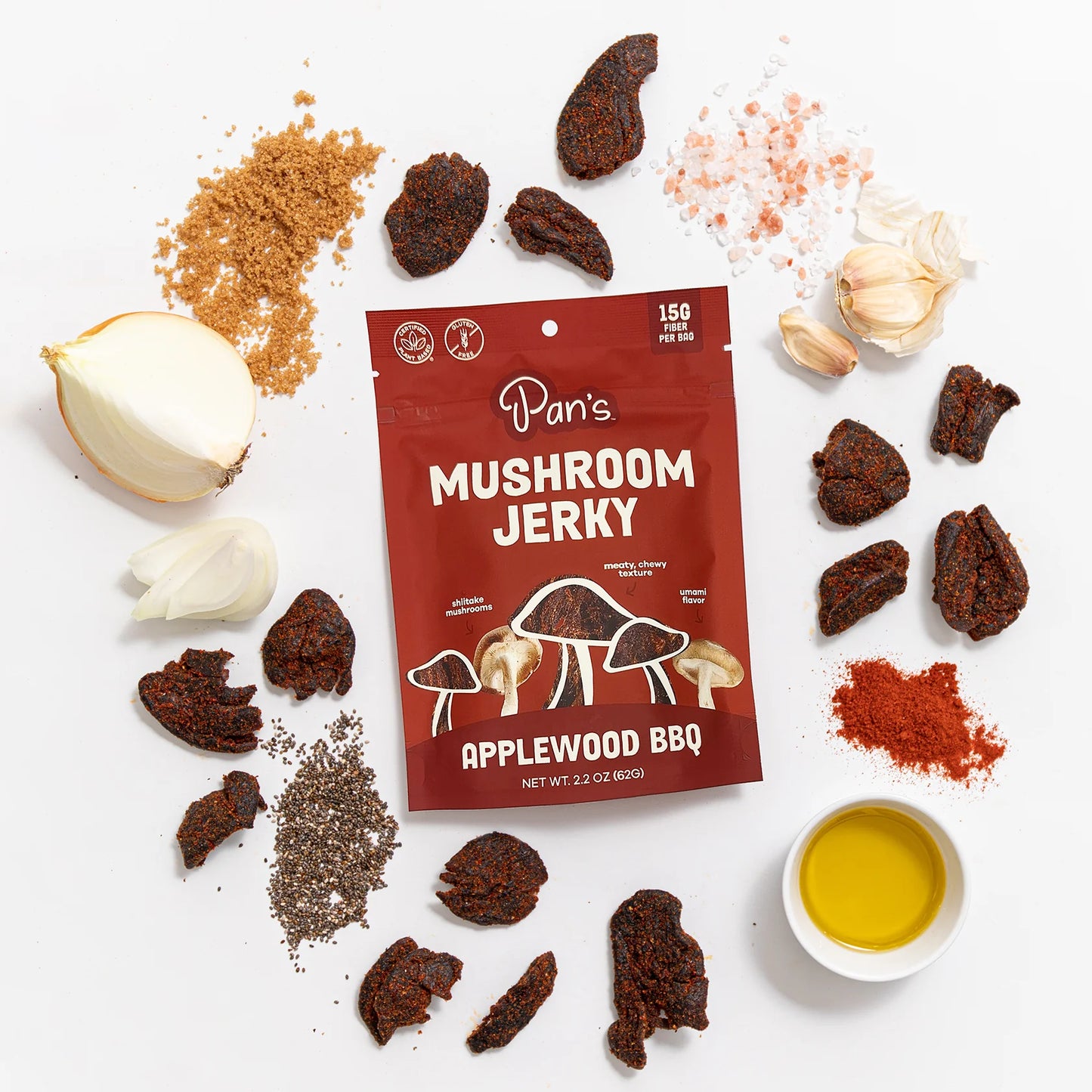 Pan's | Applewood BBQ Mushroom Jerky (62g)