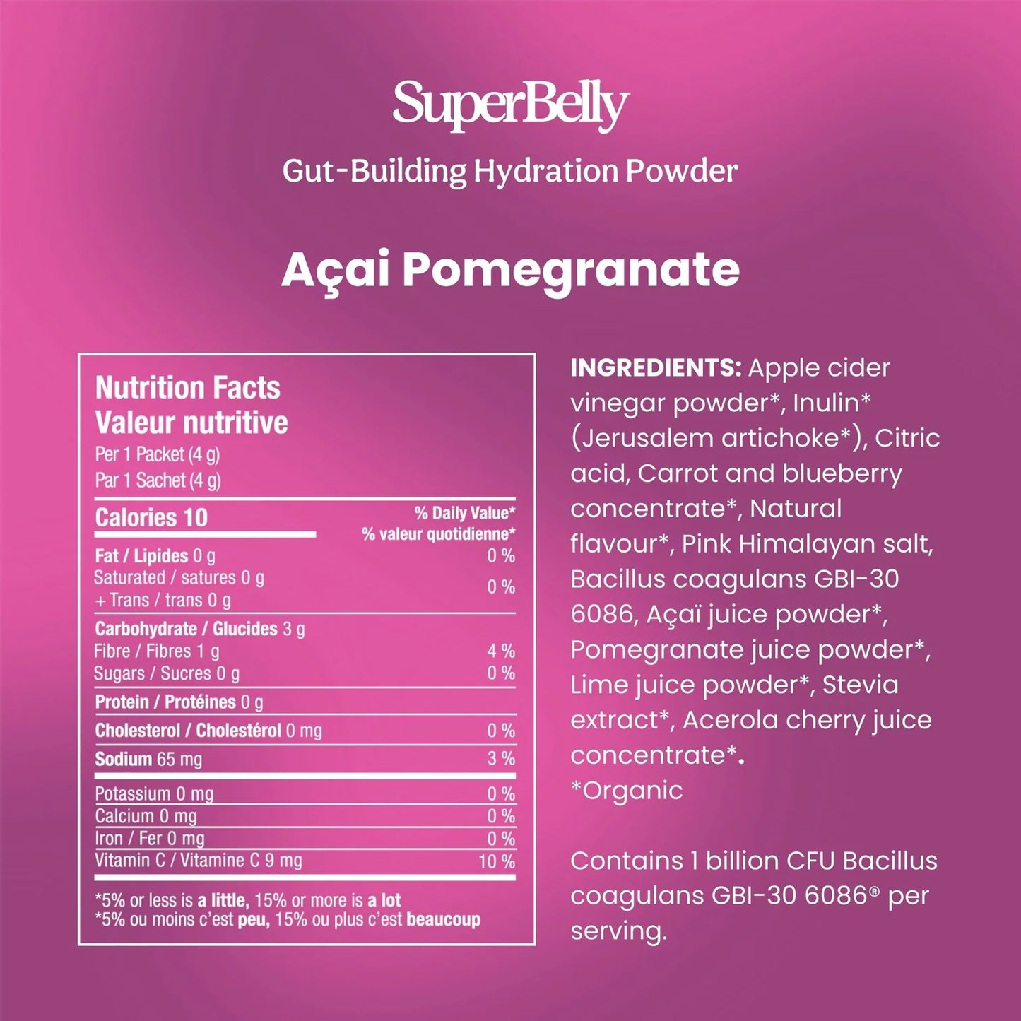 Blume | SuperBelly Hydration Powder: Açai Pomegranate (15 servings)