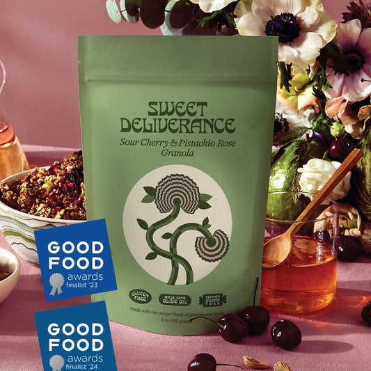 Sweet Deliverance | Large Sour Cherry & Pistachio Rose Granola (250g)