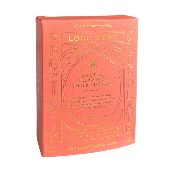 Loco Love | Salted Caramel Shortbread Probiotic Chocolate (70g)