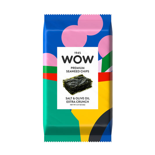 Wow | Premium Seaweed Chips: Salt & Olive Oil (30g six pack)