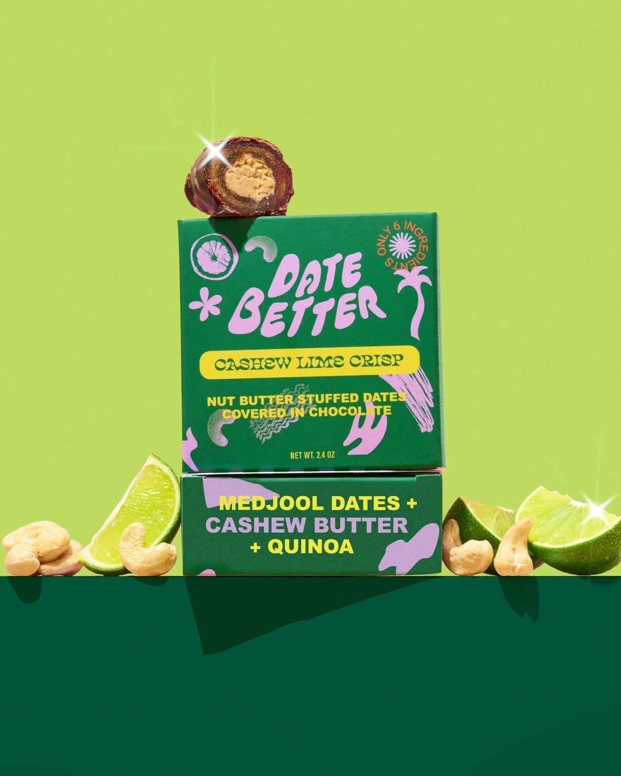 Date Better | Cashew Lime Crisp Chocolate (68g)