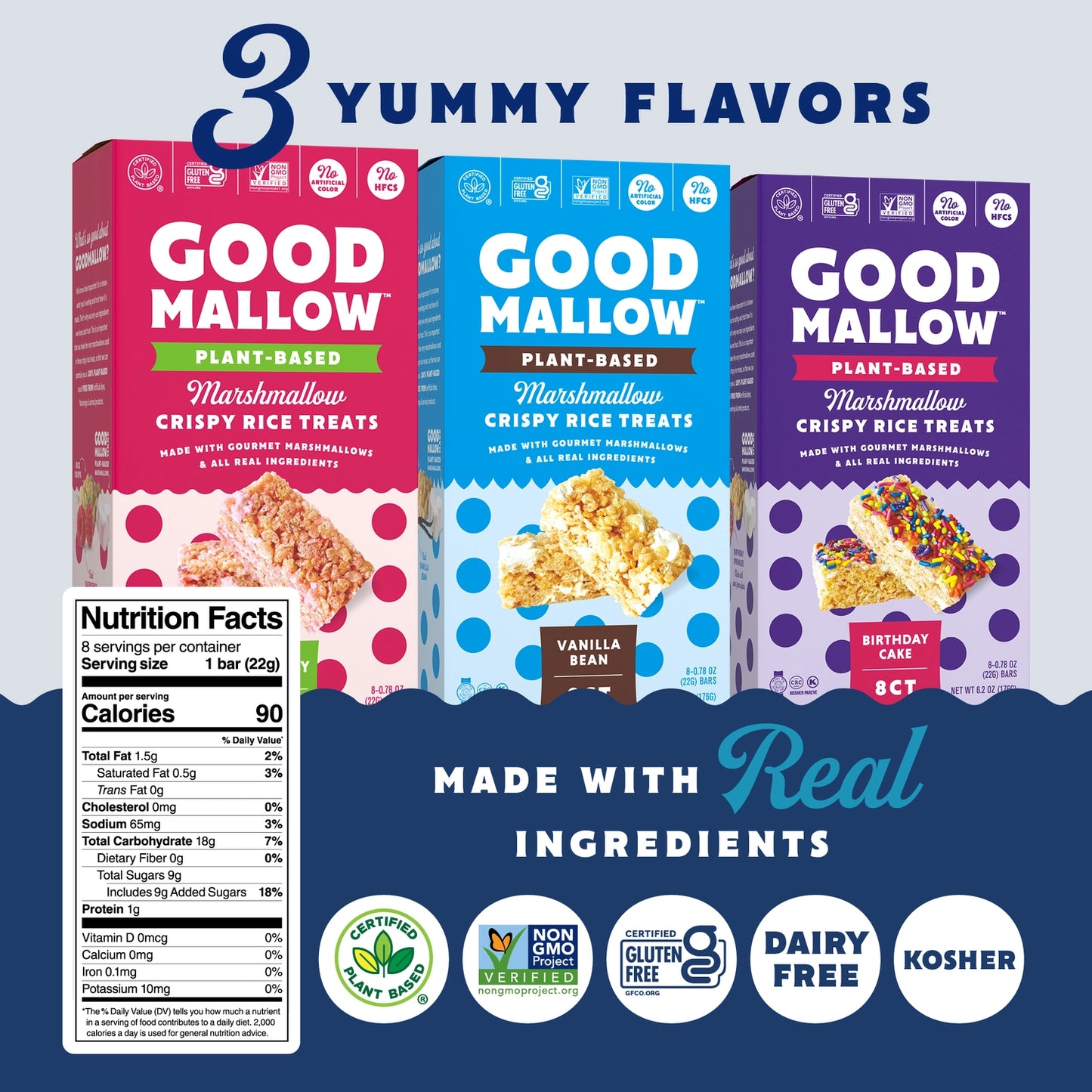 Goodmallow | Birthday Marshmallow Rice Treats (8 count) *SHIPS MID-MAR*