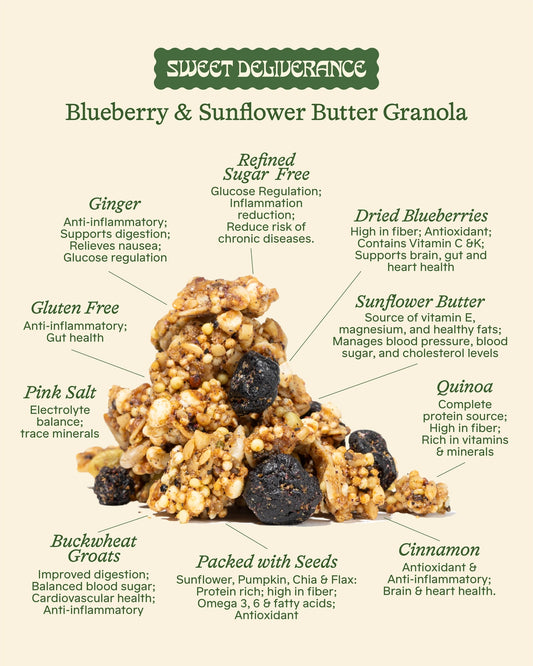 Sweet Deliverance | Large Blueberry & Sunflower Butter Granola (250g)