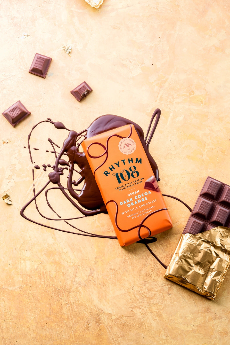 Rhythm 108 | Bar: Dark Cocoa Orange Chocolate (100g)