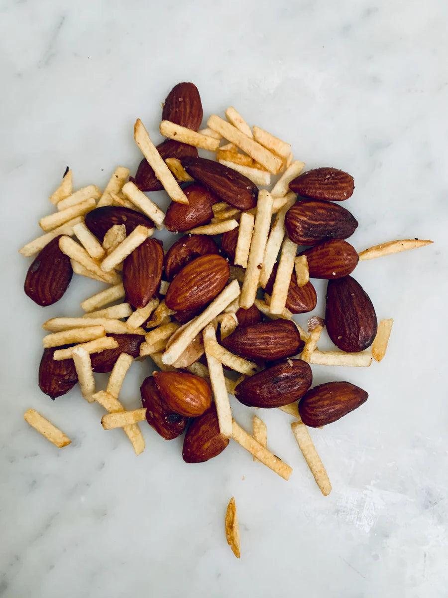 Salted Co. Fancy Cocktail Nuts | Valencia Almonds, Potato Sticks, Sea Salt (115g)