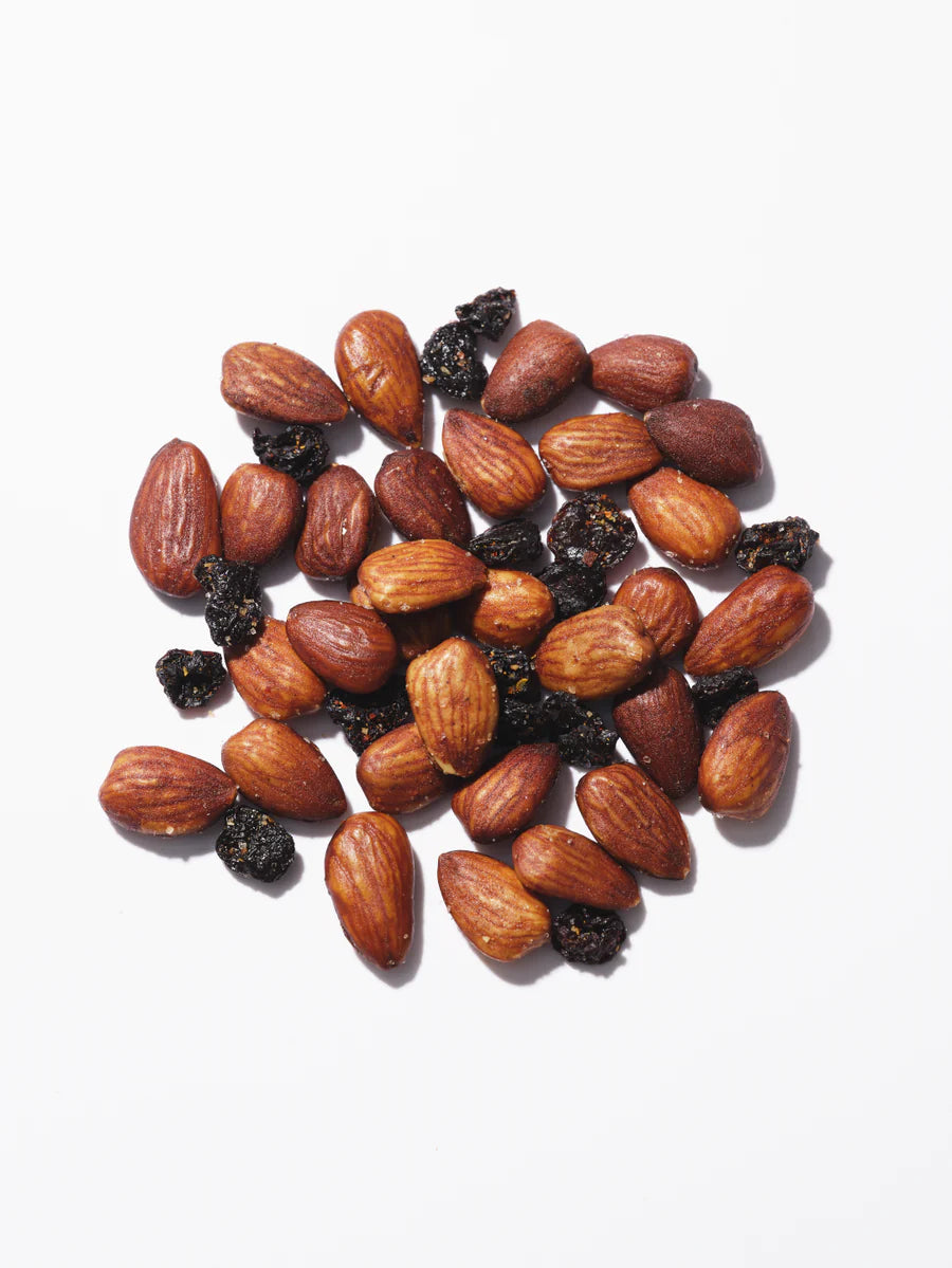 Salted Co. Fancy Cocktail Nuts | Valencia Almonds, Organic Tart Cherry, Spicy Chili (135g)