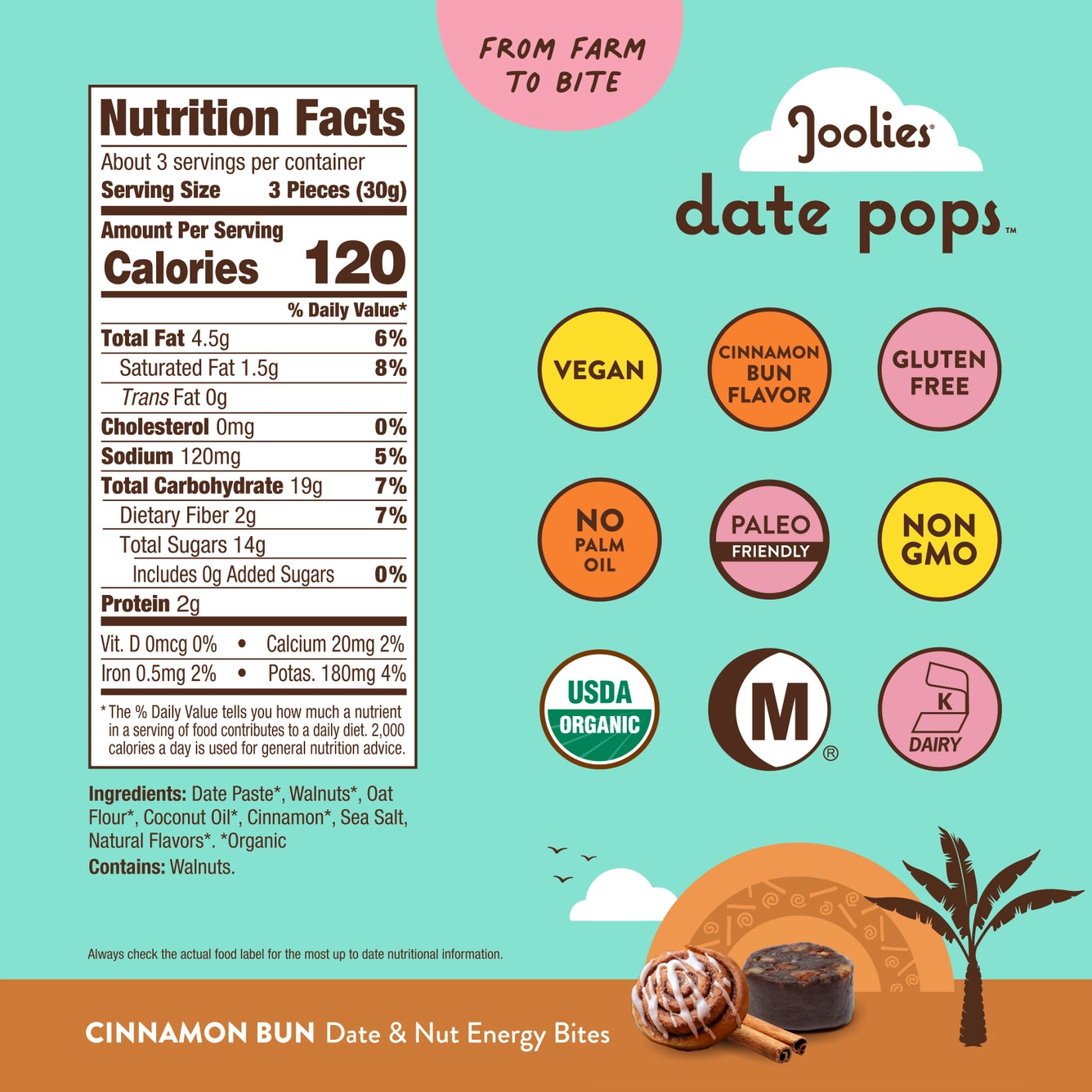 Joolies | Cinnamon Bun Date Pops (100g)