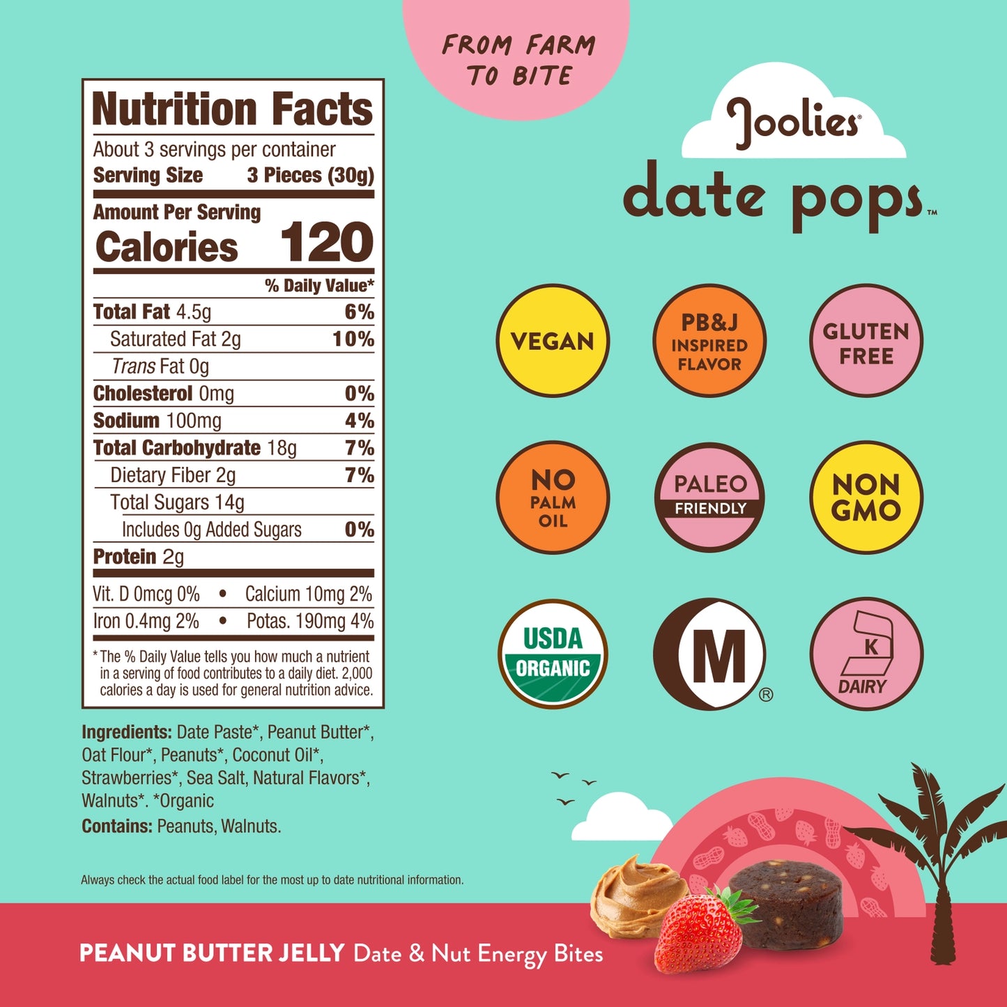 Joolies | Peanut Butter Jelly Date Pops (100g)