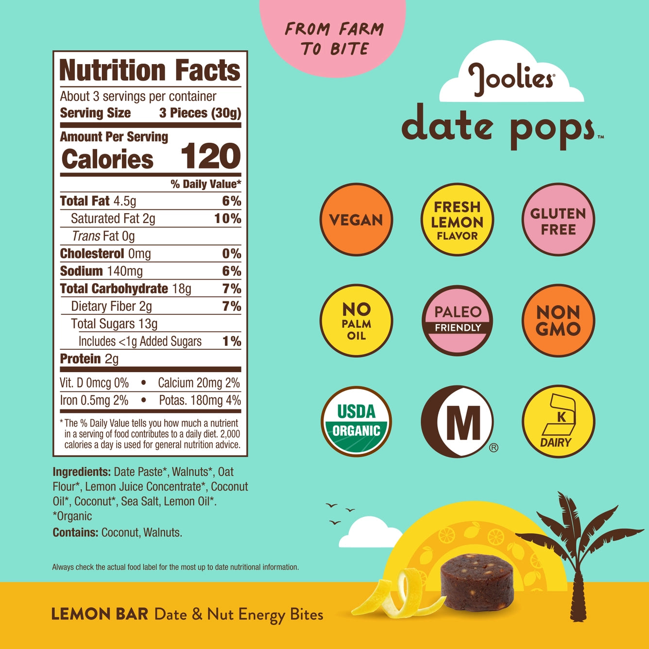 Joolies | Lenon Bar Date Pops (100g)