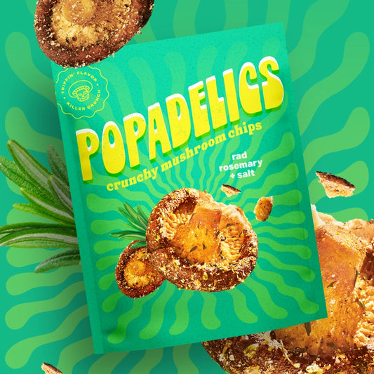 Popadelics | Crunchy Mushroom Chips: Rad Rosemary & Salt (40g)