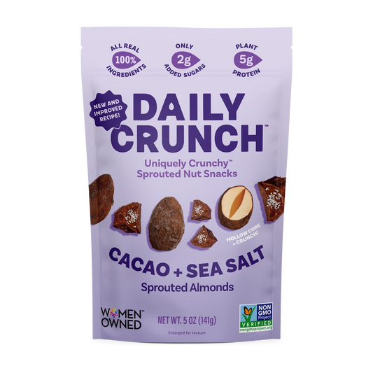 Daily Crunch | Cacao & Sea Salt Sprouted Almonds (Large 141g)