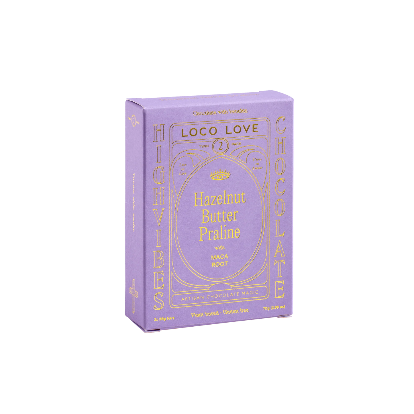 Loco Love | Twin Pack Hazelnut Butter Praline Chocolate (70g)