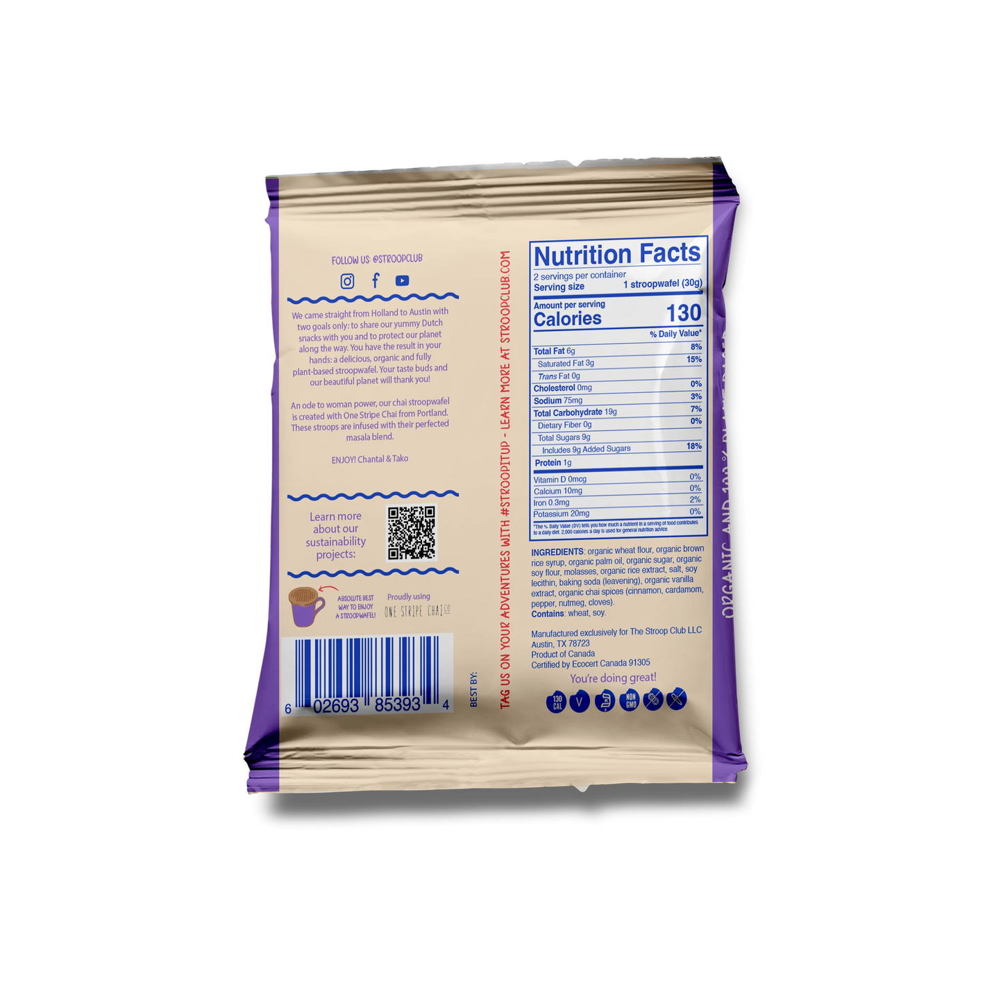 Stroop Club | Chai Stroopwafels x 2 (60g)