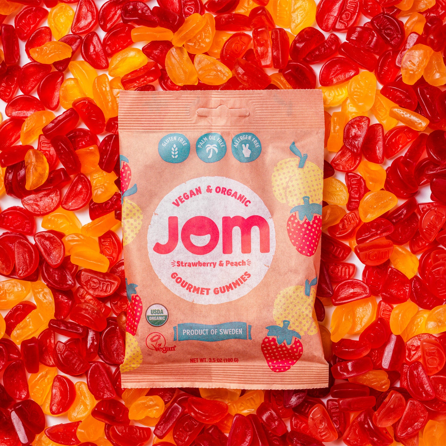 Jom | Candy: Strawberry Peach Gummies (100g)