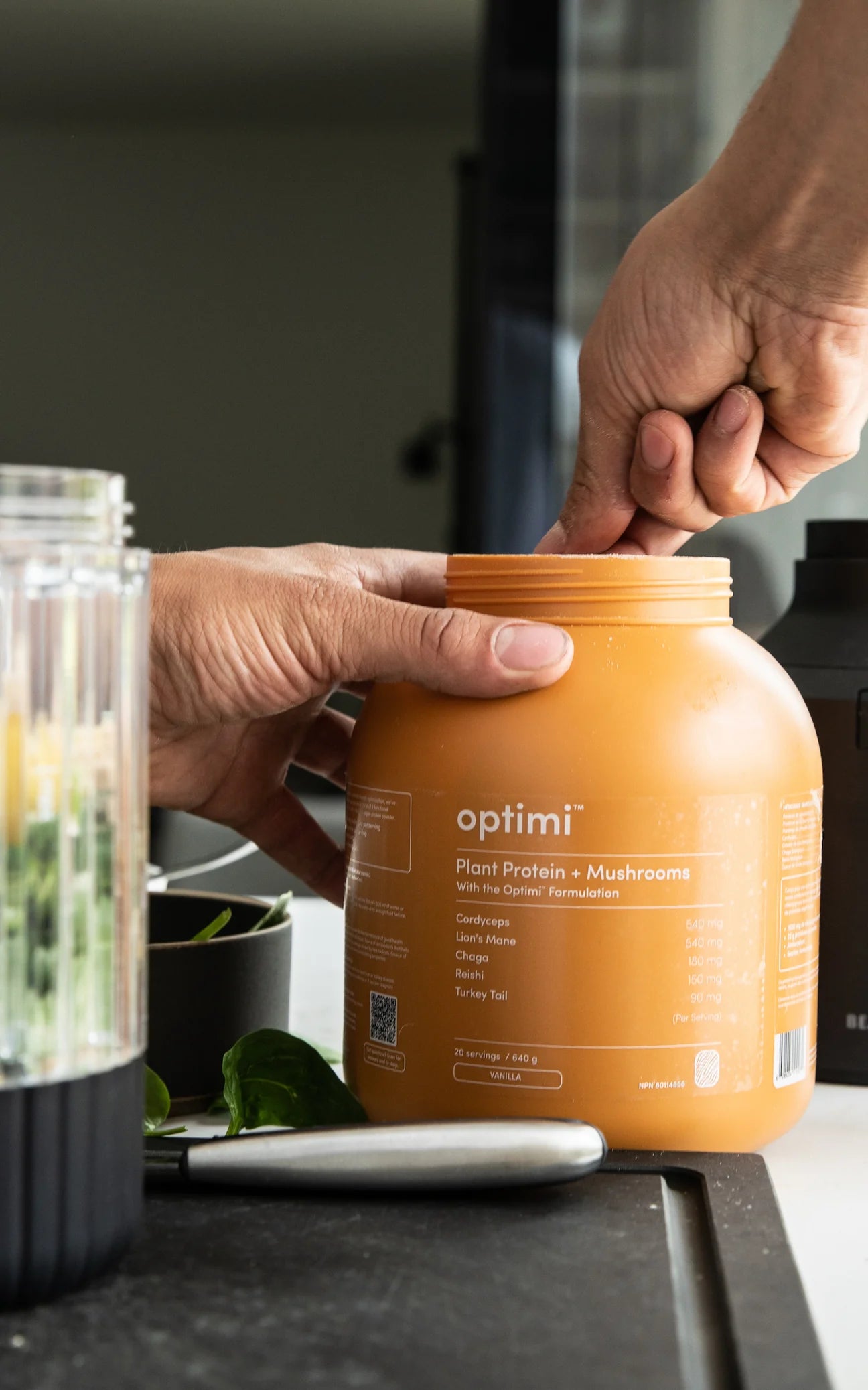 Optimi | Plant Protein & Mushrooms Powder (640g)