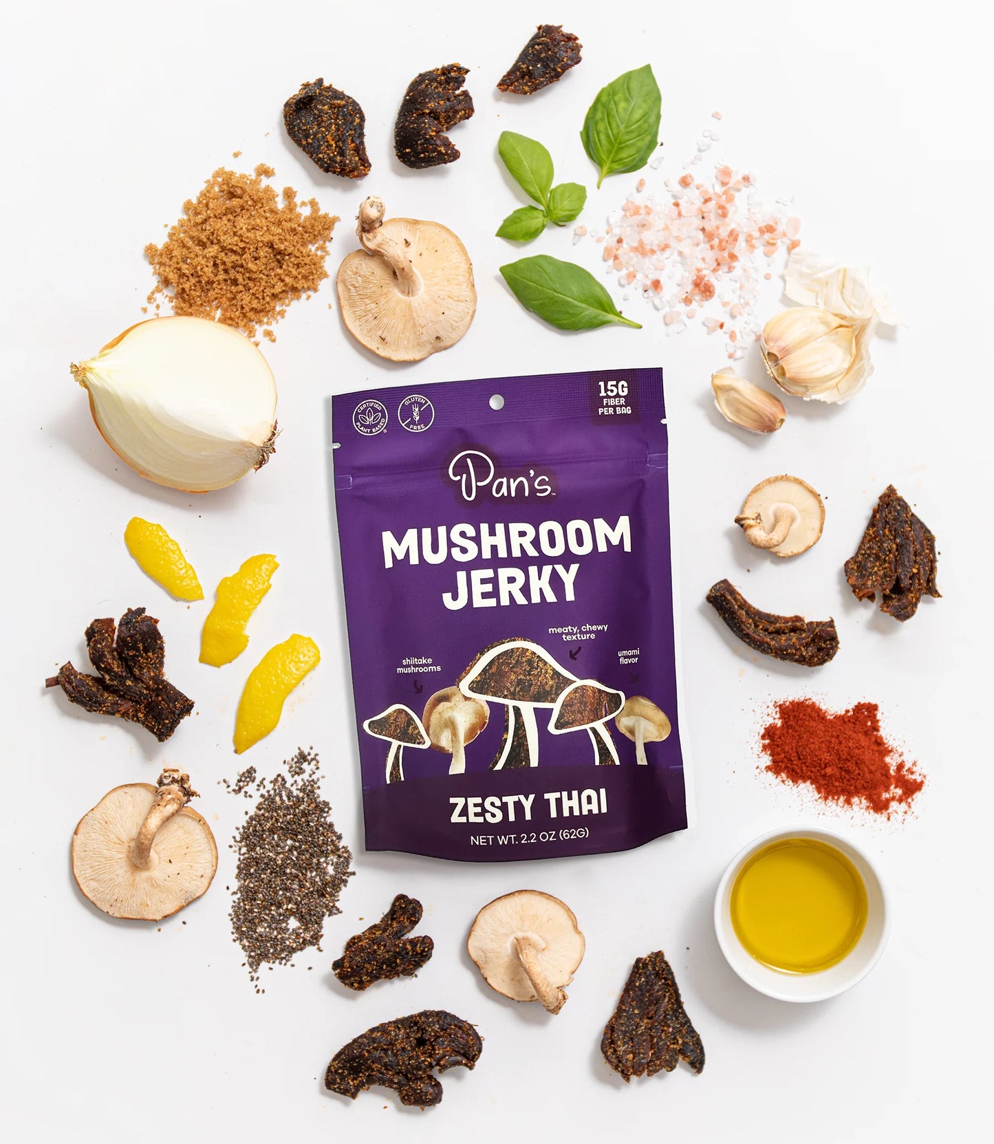 Pan's | Zesty Thai Mushroom Jerky (62g)